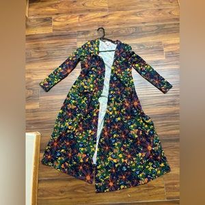 LulaRoe floral cardigan small with pockets, long sleeve